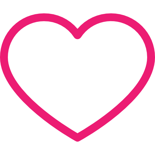 Pink heart outline on black background.