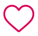 Pink heart outline on black background.