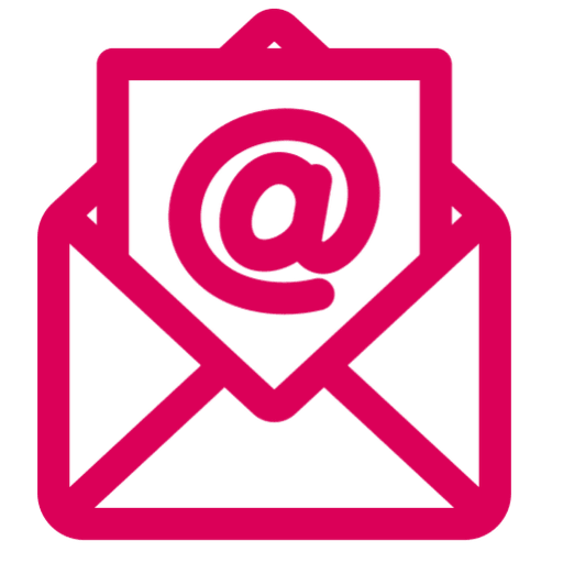 Email icon with at symbol envelope.